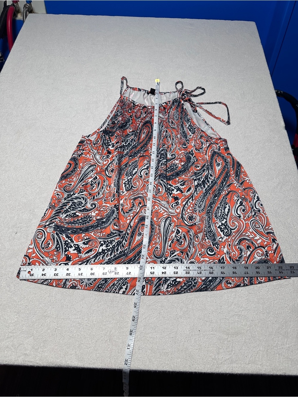 Ann Taylor Paisley Halter Tank in Orange and Black - Picture 2 of 11